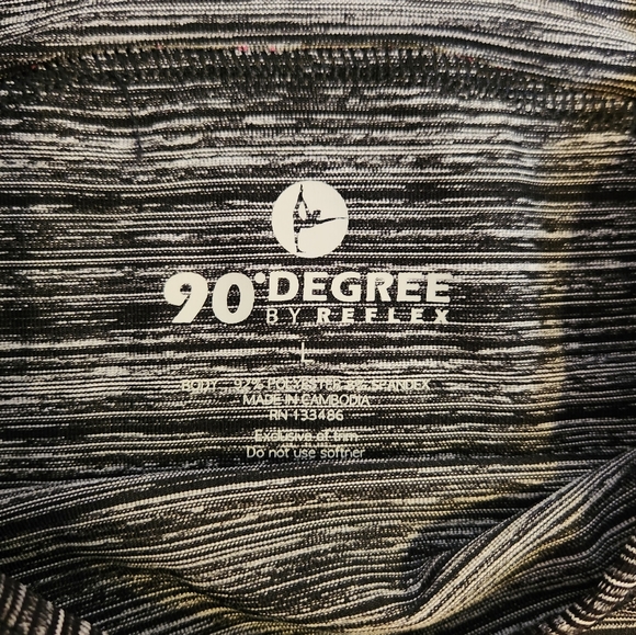 💥SALE💥90 Degree by Reflex Razor Back Athletic Top, Large, Black, Hot Pink - Picture 3 of 4